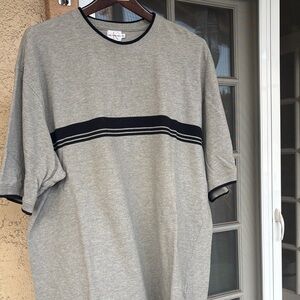 Calvin Klein Jeans Gray and Black Striped Tee